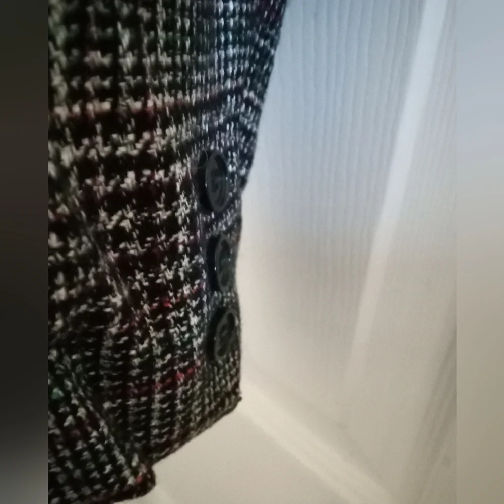 Lady’s CHRISTIAN DIOR Separates | Black/Red/White Tweed Blazer | Size 12P